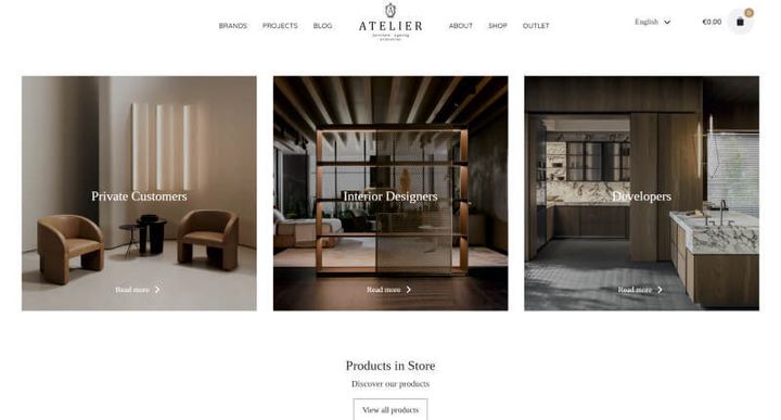 Atelier – 웹사이트 스크린샷