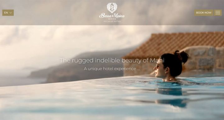 Bassa Maina Villas & Suites – website screenshot