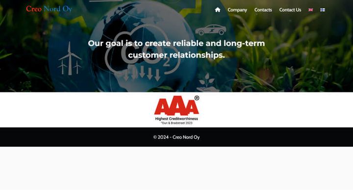 Creo Nord Oy – website screenshot