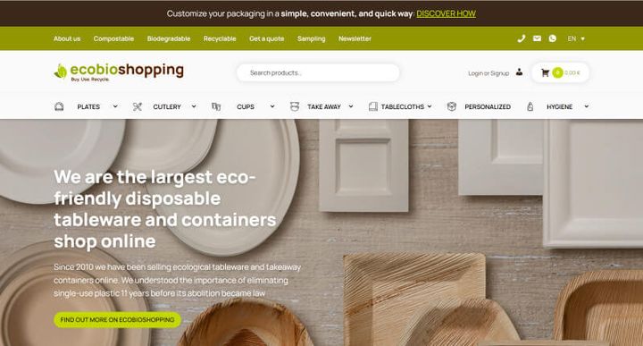 EcoBioShopping – 웹사이트 스크린샷