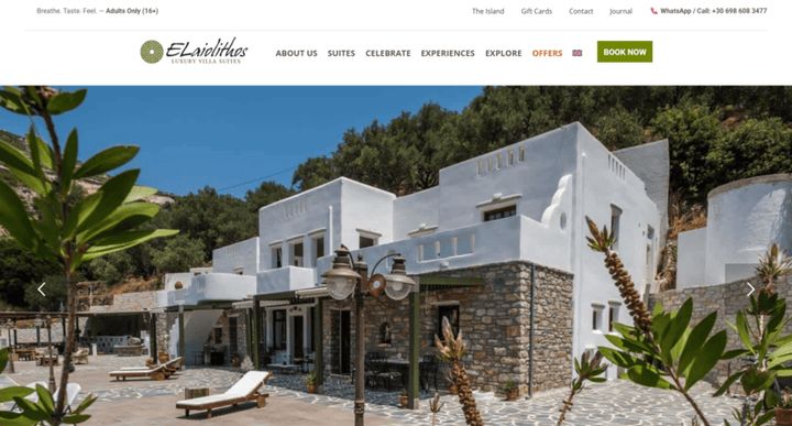 ELaiolithos Luxury Suites – 웹사이트 스크린샷