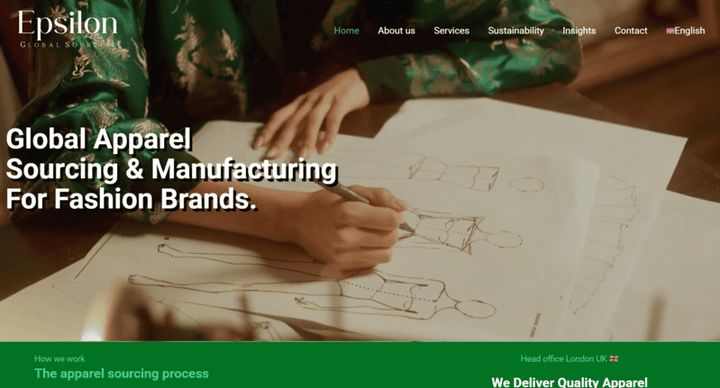 Epsilon GS - Garment Manufacturer – website screenshot