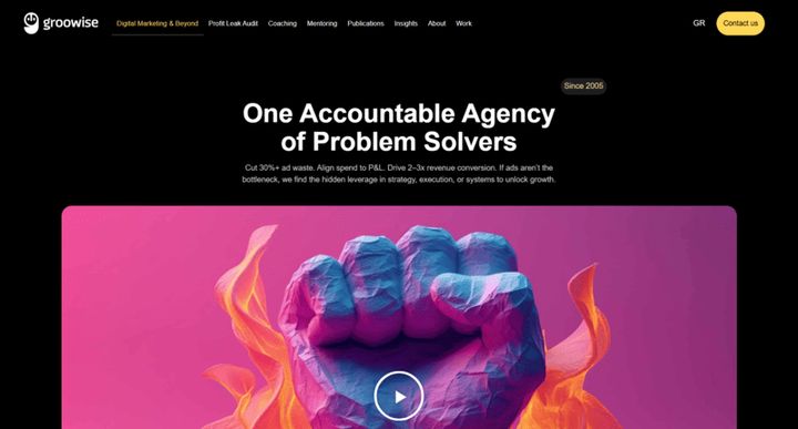 Groowise – website screenshot