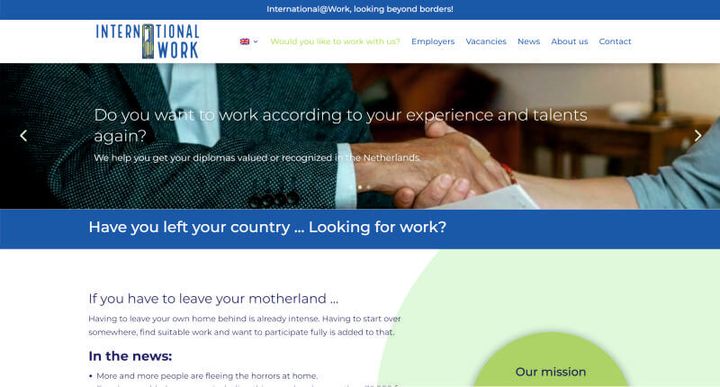 International @ Work – website screenshot