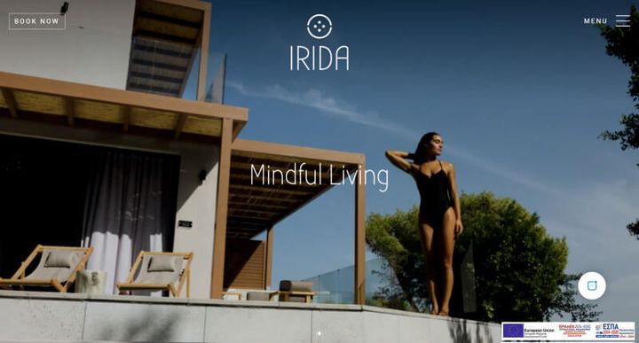 Irida Boutique Hotel – website screenshot