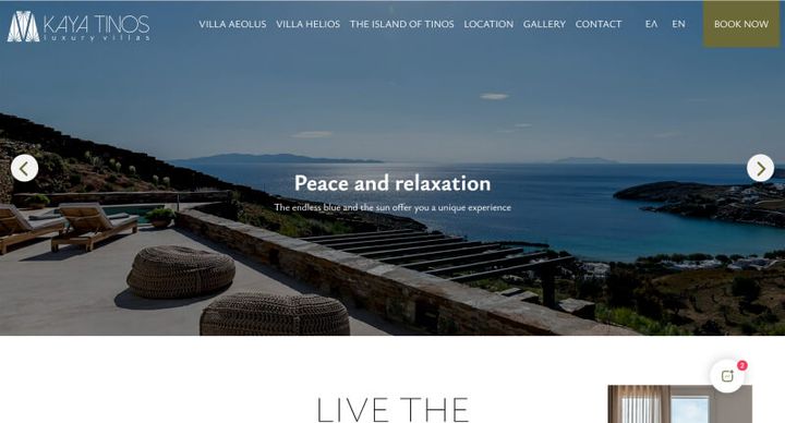 Kaya Tinos – website screenshot