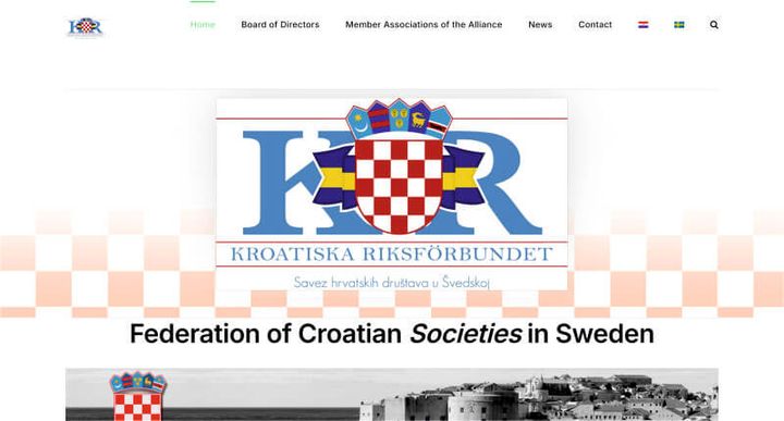 Kroatiska riksförbundet – 웹사이트 스크린샷