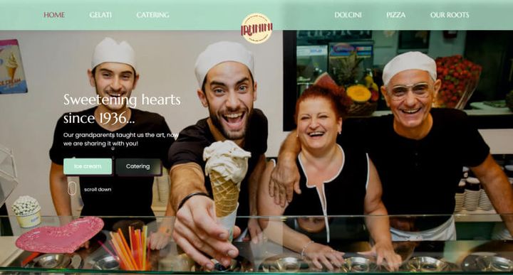 Los Iannini Ice Cream Shop – 웹사이트 스크린샷