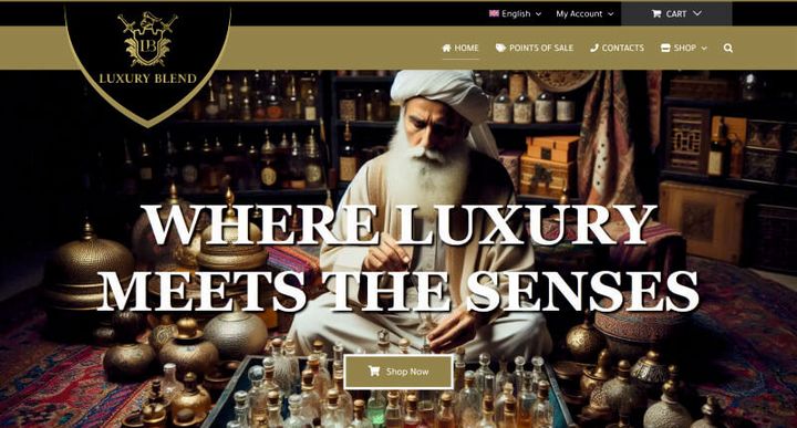 Luxury Blend – website screenshot