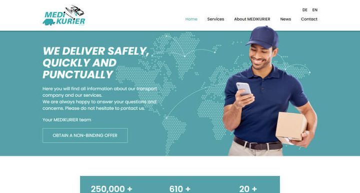 Medikurier – 웹사이트 스크린샷