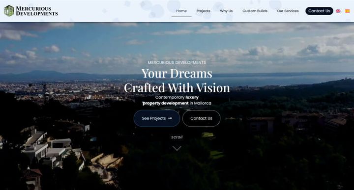 Mercurious Developments – 웹사이트 스크린샷
