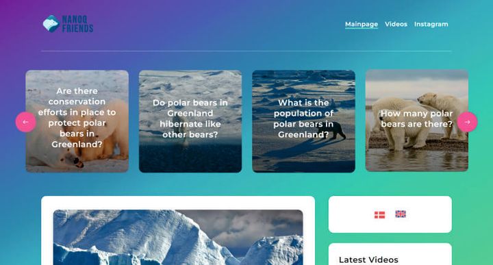 Nanoq Friends – website screenshot
