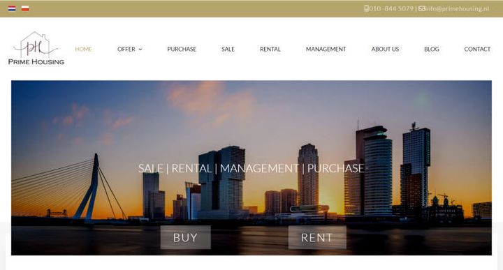 Prime Housing – website screenshot