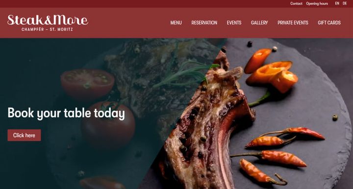 Restaurant Steak & More – 웹사이트 스크린샷