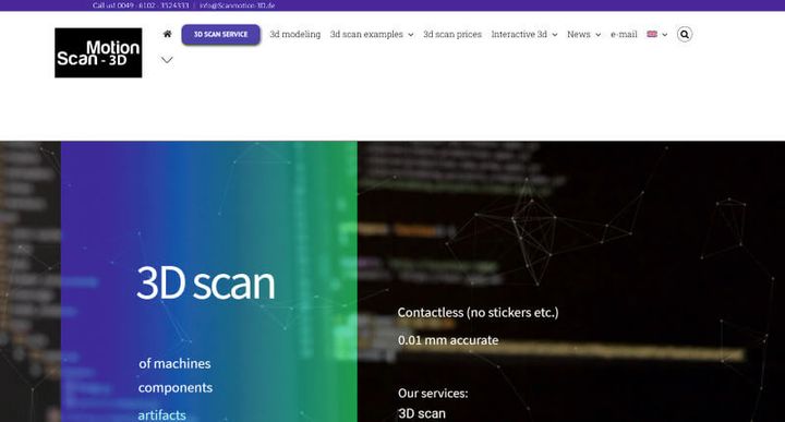 Scanmotion 3D – website screenshot