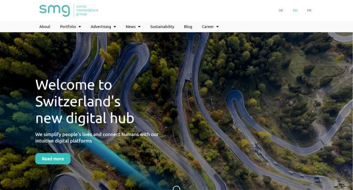 Swissmarketplace Group – website screenshot
