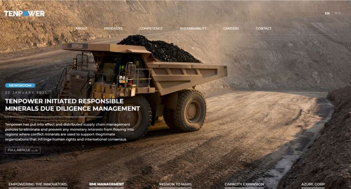 Tenpowercell – website screenshot