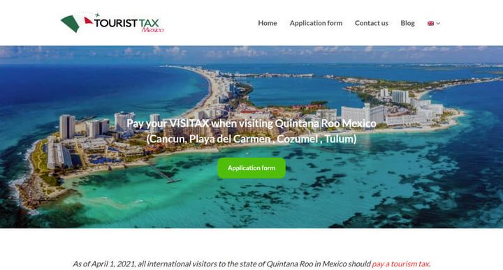 Visitax.us - Pay your VISITAX when visiting Quintana Roo Mexico – website screenshot