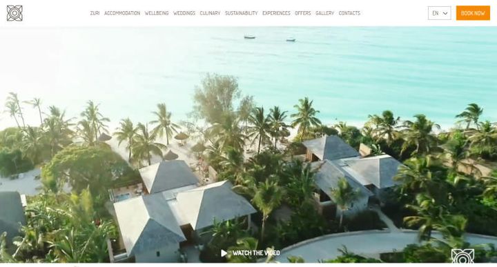 Zuri Zanzibar – website screenshot