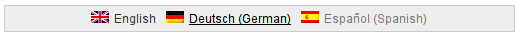 Horizontal language selector in footer