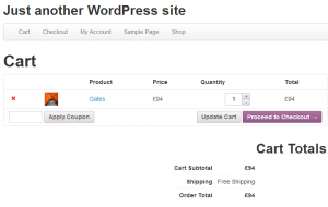 Page panier de WooCommerce