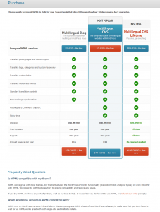 Page d’achat de WPML.org