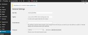 Impostato nell'area di amministrazione di WordPress: Generali-->Impostazioni