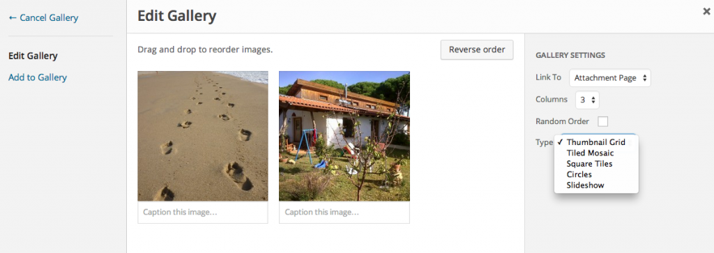 Galerias em mosaico do Jetpack e WPML
