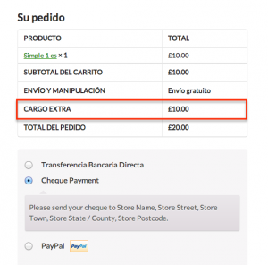 Strings traduzidas na página de checkout