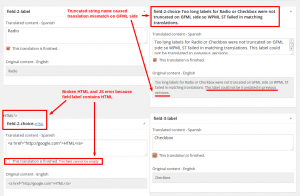 Fixed broken HTML and JS on Translation Editor screen when field label contains HTML content