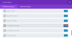 Choose your predefined layout