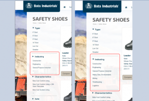 Product filtering