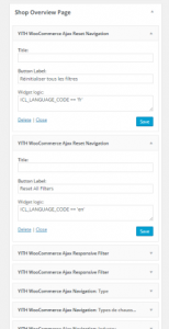 Product filtering in the back end