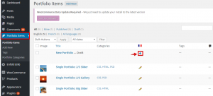 traduire les éléments du portfolio
