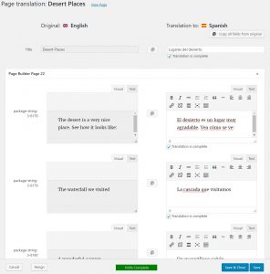 Translating the sample page