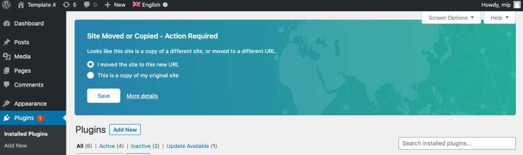サイトのURLの変更を検出するWPML