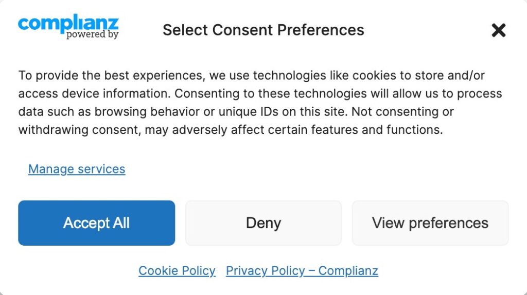 example complianz consent banner in english