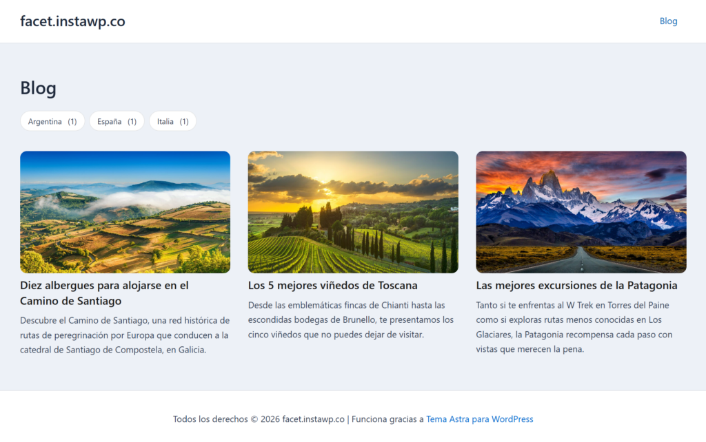 Translated Facet filters